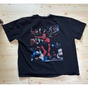 Marvel Spider-man Sergio Calabasas Black All Over Print Vintage Tee Peter Parker